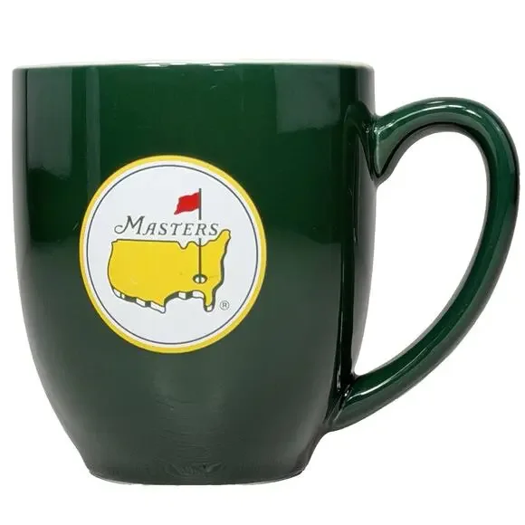 Masters Augusta National Golf Club Coffee Mug 16oz Green White Porcelain EUC - Picture 1 of 4